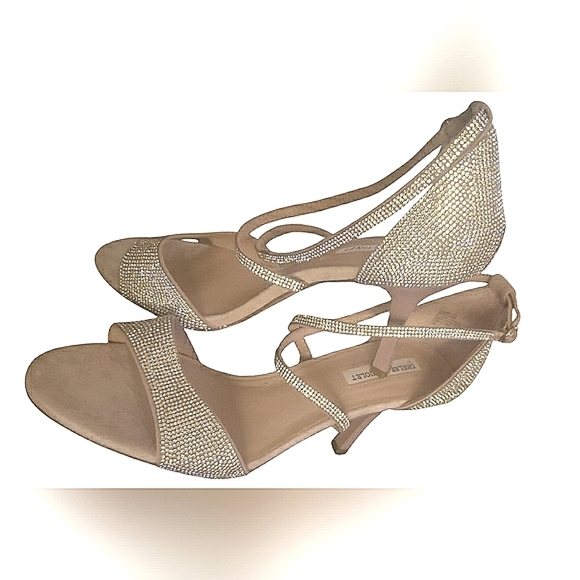 Gold Silver 11 Holiday Sparkling Rhinestones Formal Sandals New - Picture 5 of 6